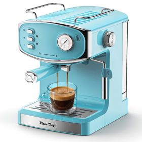 20 Bar Espresso Machine - Professional Compact Espresso Maker With Milk Frother, 54oz Large Water Tank, Low Noise, For Cappuccino, Latte, Blue, Amazo