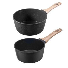 VEVOR Saucepan Set, 1.5 QT & 2.5 QT Nonstick Saucepan with Glass Lids, Multipurpose Cooking Sauce Pots with Detachable Handles