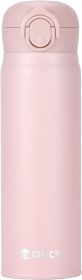Insulated Water Bottle, Stainless Steel Thermo Coffee Travel Mug, Thermal Cup with Snap Flip Lid, BPA Free for Hot and Cold Drinking, Pink