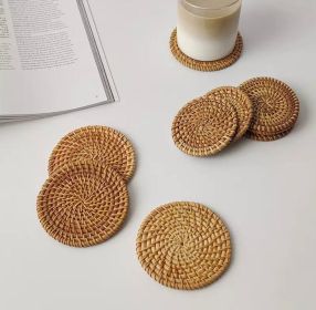 Rattan Coasters; Table Décor Set of 6
