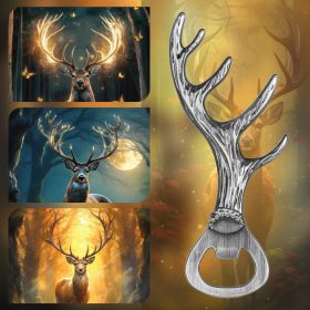 Deer Antler Bottle Opener Is A Small Tool Suitable For Various Parties And Gatherings Used To Open Beer, Wine, Juice, For Bars, Restaurants, Party Su (Option: Dark Silver KPQ0806)