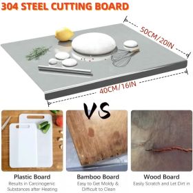 XXL 304 Stainless Steel Cutting Board  Anti-Slip & Mildew-Proof! No More Moldy Wooden Boards | Heavy-Duty & Food-Safe, Easy To Clean – Chop Meat, Kne (Option: 40CM50CM)